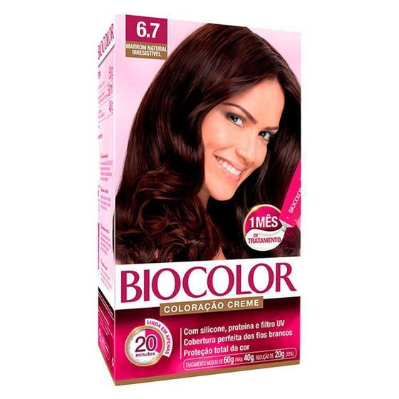 Imagem de KIT C/ 03 - Tintura Biocolor 6.7 Marrom Natural Irresistível