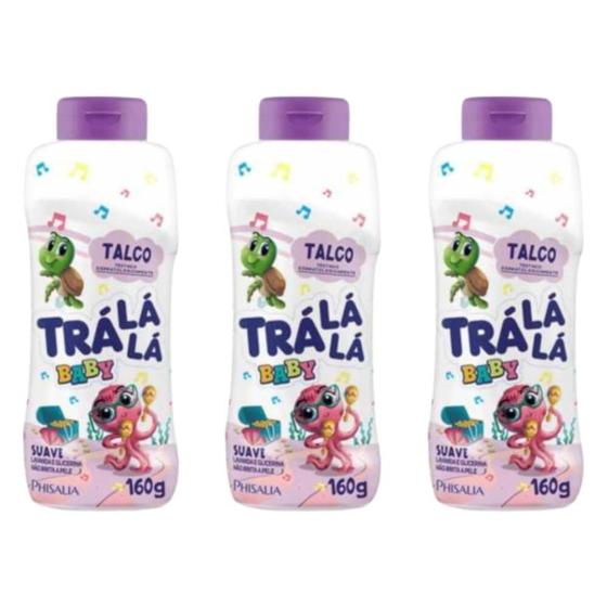 Imagem de Kit C/03 TralÁLÁ Baby Talco Infantil Suave 160g