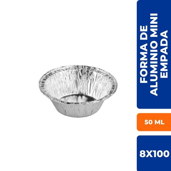 Imagem de Kit c/1 pct forma de aluminio empada pequena 50 ml.  c/100 un. wyda/mello/vabene