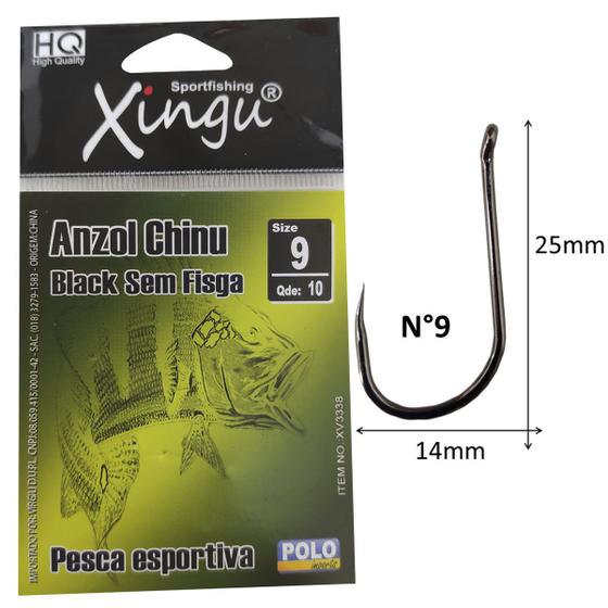 Imagem de Kit c/10 Anzol para Pesqueiros sem Farpa Fisga Liso N9
