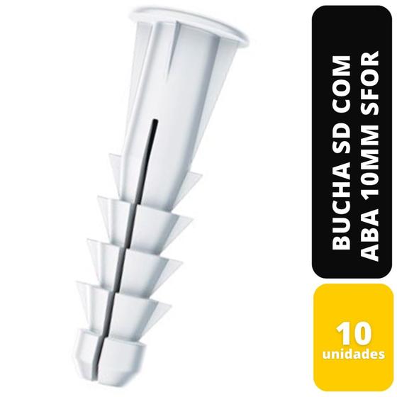 Imagem de KIT C/10 BUCHA SD COM ABA 10 x 50mm SFOR