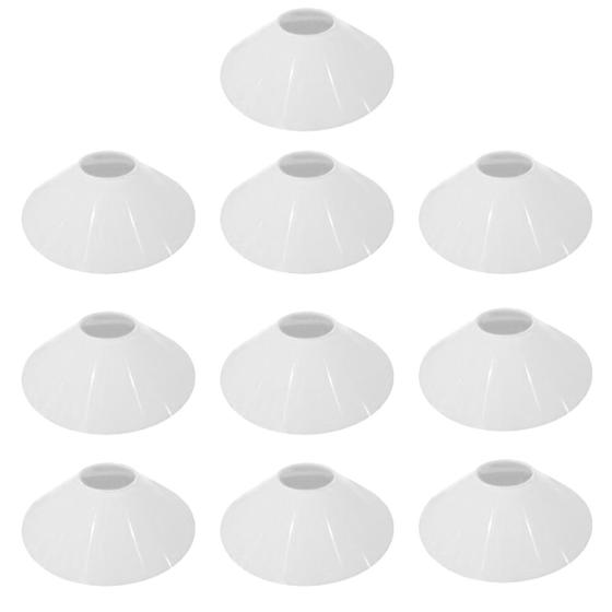 Imagem de Kit C/10 Cones Demarcatórios Branco Flexível Funcional 1 Fit