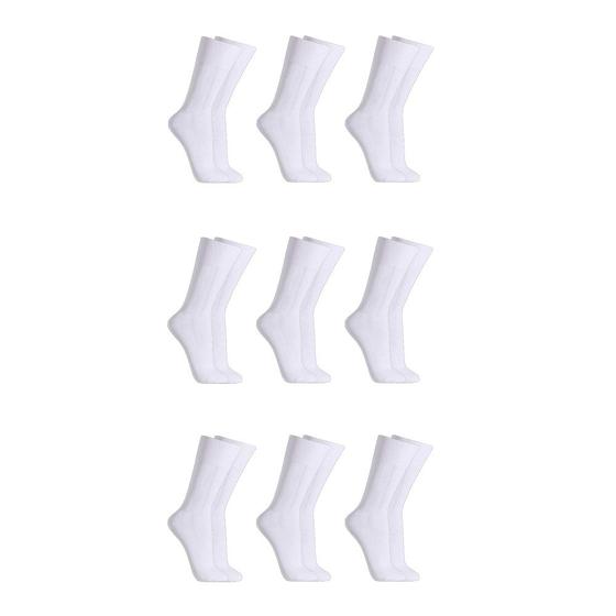 Kit C/10 Pares de Meias Sociais Algodão - Branco Menor preço em Kit C/10 Pares de Meias Sociais Algodão - Branco