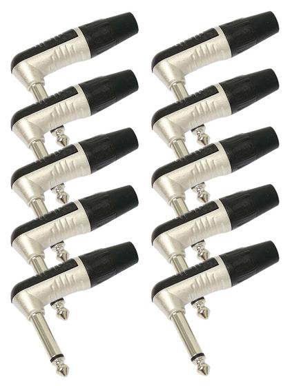 Imagem de Kit C/ 10 Plugs P10 90 Mono Rp2rc Rean By Neutrik