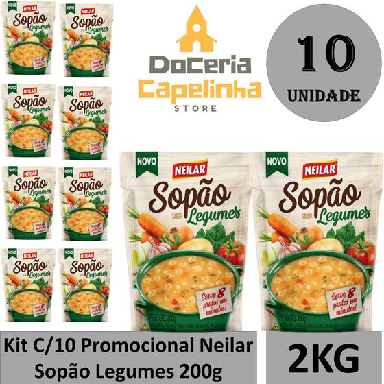 Imagem de Kit C/10 Promocional Neilar Sopão Sabor Legumes 200g