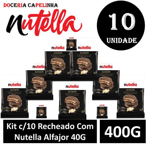 Kit c/10 Recheado Com Nutella Alfajor Menor preço em Kit c/10 Recheado Com Nutella Alfajor