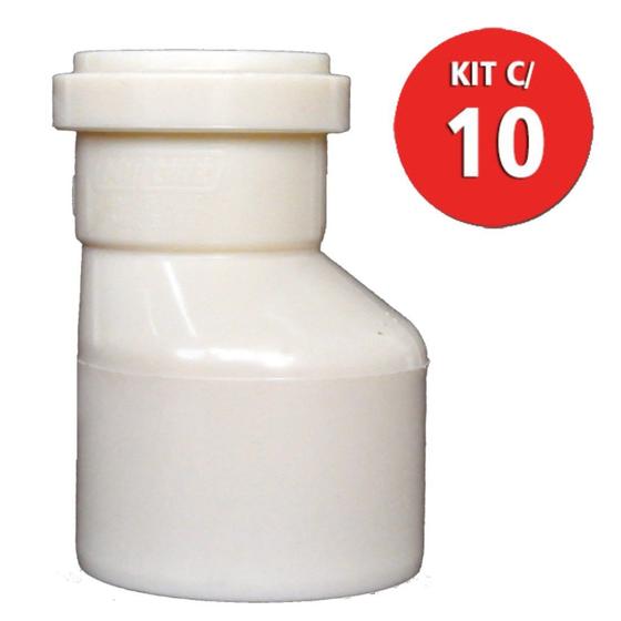 Imagem de Kit C/ 10 Redução P/ Esgoto Excentrica 75x50mm Multilit