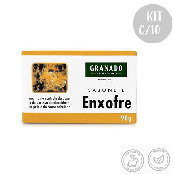 Imagem de Kit c/10 Sabonetes em Barra 90g Enxofre para Acne e Oleosidade Granado