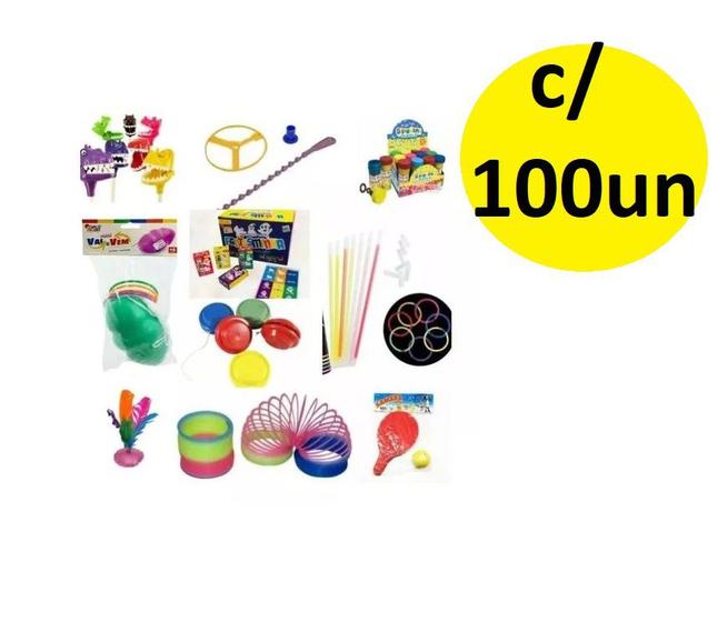 Imagem de Kit c/ 100 Brinquedos Dia das Crianças Cosme Damião Sortidos