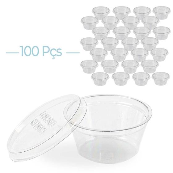 Imagem de Kit C/100 Molheiras Descartável Porta Molhos Delivery 30Ml