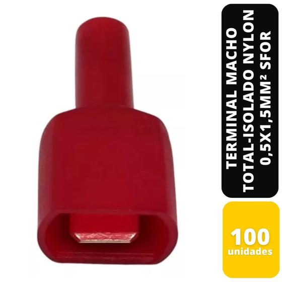 Imagem de KIT C/100 TERMINAL MACHO TOTAL-ISOL NYLON 0,5x1,5MM² SFOR