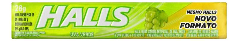 Imagem de Kit c/ 12 Bala Uva Verde Halls Pacote 28g