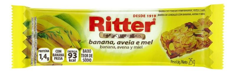 Imagem de Kit c/ 12 Barra de Cereal Banana Aveia e Mel Ritter Pacote