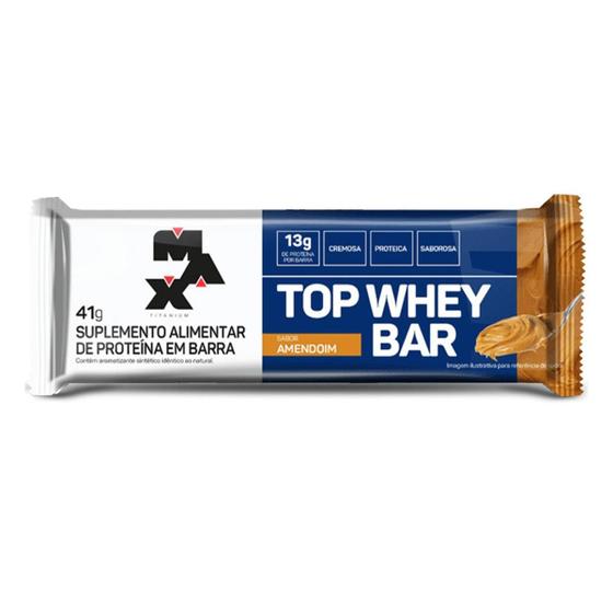 Imagem de Kit c/ 12 Barra Max Titanium Top Whey Bar 41g Amendoim