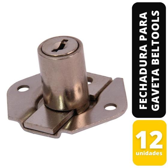 Imagem de Kit C/ 12 Fechadura Para Gaveta 20x17mm Beltools