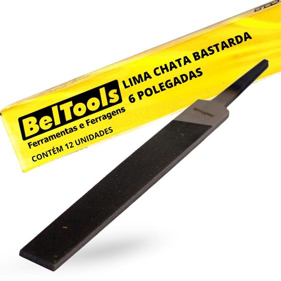 Imagem de Kit C/ 12 Lima Chata Bastarda 6 Pol Beltools