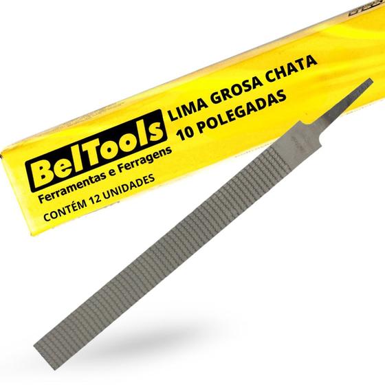 Imagem de Kit C/ 12 Lima Grosa Chata 10 Pol Beltools