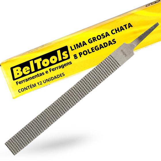 Imagem de Kit C/ 12 Lima Grosa Chata 8 Pol Beltools