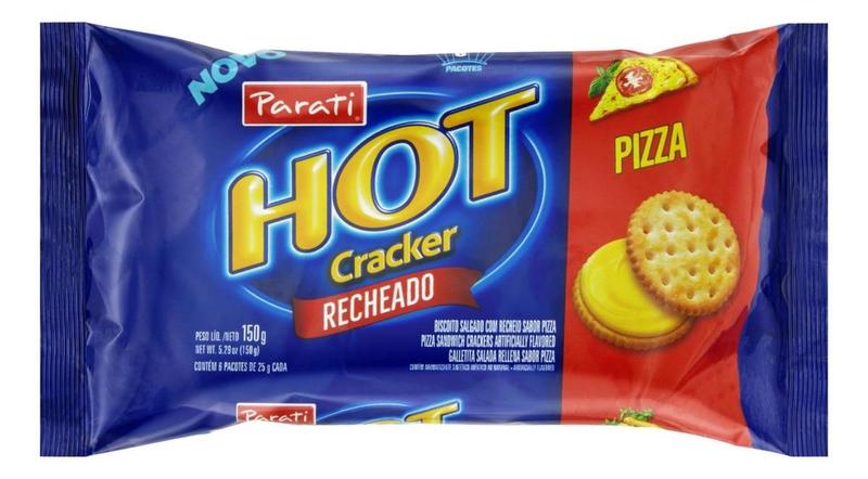 Imagem de Kit c/ 12 Pack Biscoito Recheio Pizza Hot Cracker Pacote