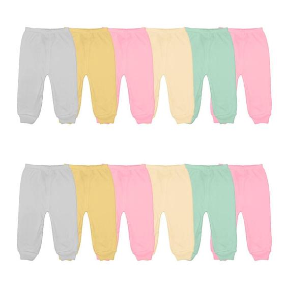 Imagem de Kit C/12 Pçs Mijão Culote Sem Pé Para Bebe P/ M E G Algodão