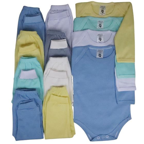 Kit C/12 Roupa De Bebe Body Manga Longa E Mijão Algodão Menor preço em Kit C/12 Roupa De Bebe Body Manga Longa E Mijão Algodão