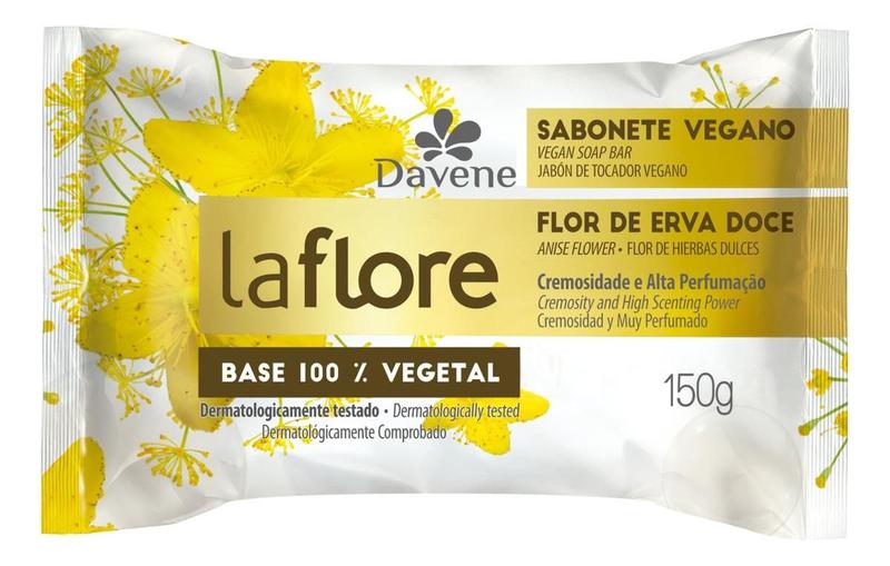 Imagem de Kit c/ 12 Sabao em barra Davene Vegetal Flor de Erva-Doce