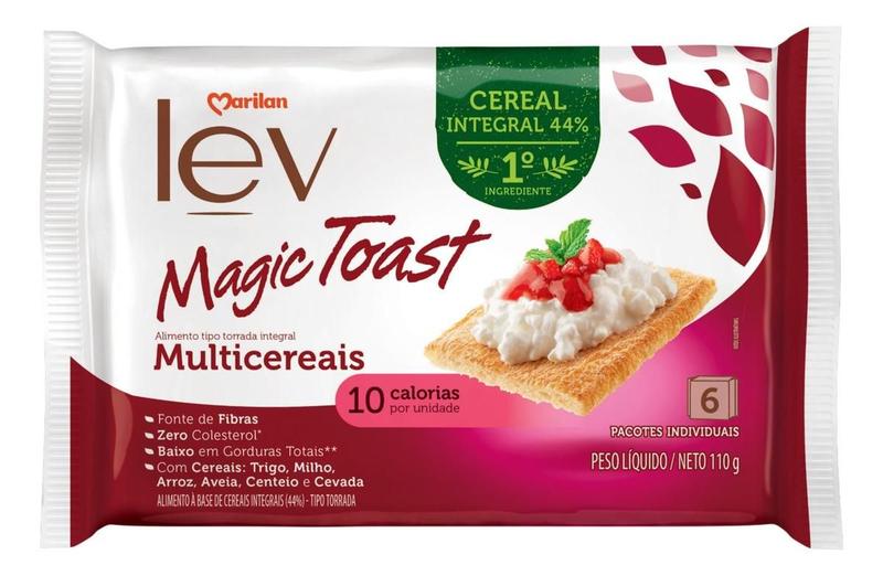 Imagem de Kit c/ 12 Torrada Lev Magic Toast Multicereais Marilan 110g