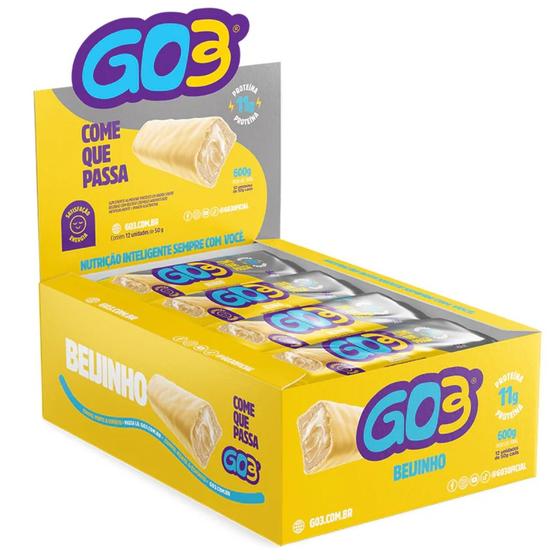 Imagem de KIT C/12 Un Barra de Proteína Beijinho 11g Proteína 50gr Go3