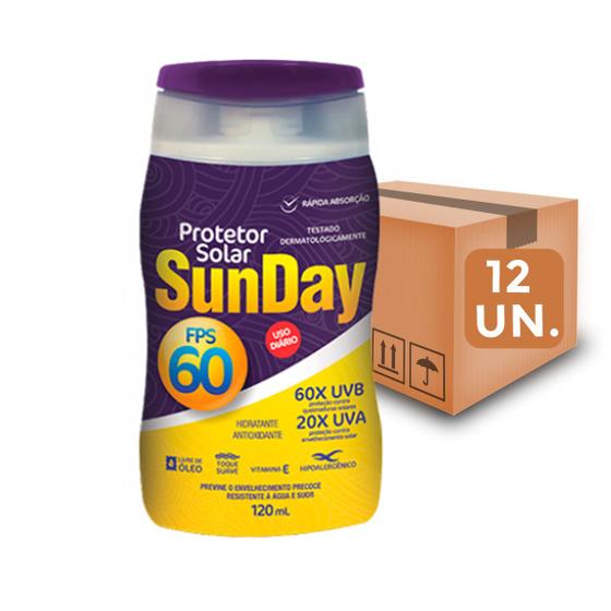 Imagem de Kit c/12 unidades Protetor Solar Sunday embalagem 120ml FPS Fator 60