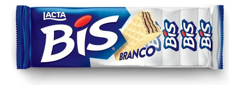 Imagem de Kit c/ 12 Wafer Cobertura Chocolate Branco Lacta Bis Pacote