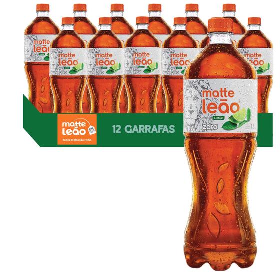 Imagem de Kit c/ 12und Chá Matte Leão Sabor Limão Sem Açúcar 1,5L