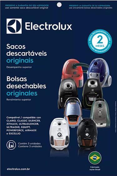 Imagem de Kit c/ 15 SACOS DESCARTÁVEIS ASPIRADORES ELECTROLUX EQUIPT / ULTRAONE / ULTRASILENCER / CLÁRIO