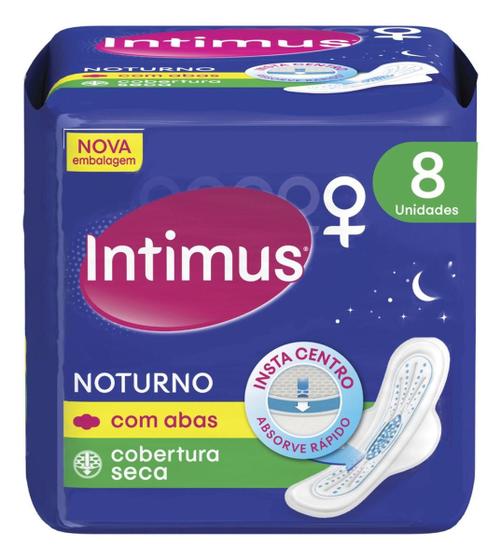Imagem de Kit c/ 2 Absorvente Noturno Seca Com Abas 8 Unidades Intimus