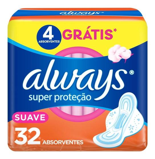 Imagem de Kit c/ 2 Absorvente Super Protecao Suave Com Abas 32un