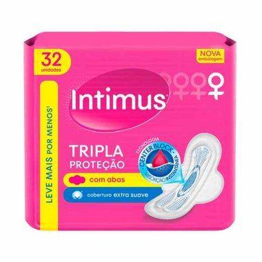 Imagem de Kit C/2 Absorvente Tripla Proteção Extra Suave Com Aba Intimus 32un
