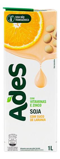 Imagem de Kit c/ 2 Bebida a Base de Soja Laranja Ades Caixa 1l