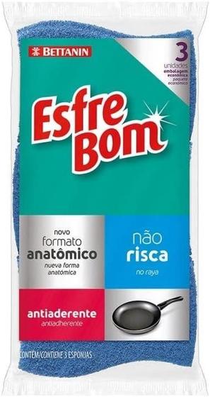 Imagem de Kit c/ 2 Bettanin Esfrebom Esponja Abrasiva Nao Risca Cores