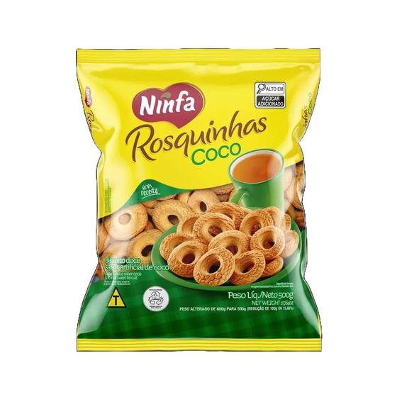 Imagem de Kit c/ 2 Biscoito Rosquinha Coco Ninfa Pacote 500g