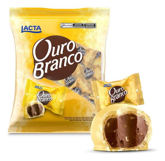 Kit c/ 2 Bombom ouro branco pacote 1kg - Lacta Imagem de Kit c/ 2 Bombom ouro branco pacote 1kg
