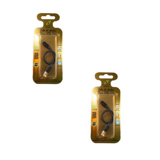 Imagem de Kit c/2 cabo de dados micro usb v8 xcell 20cm