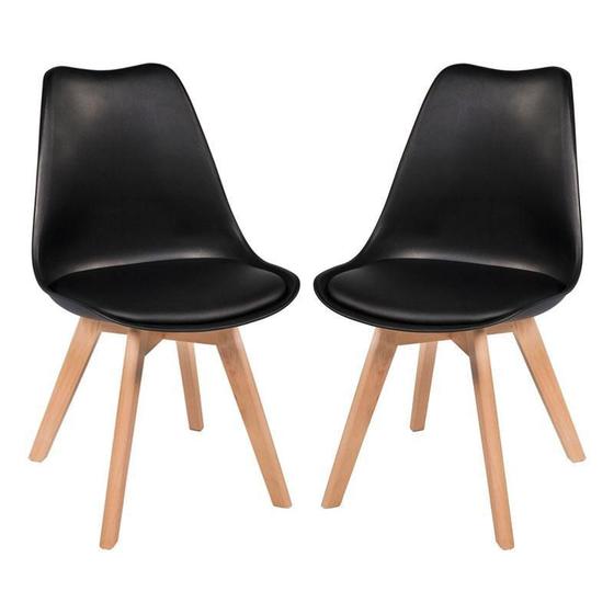 Imagem de Kit C/2 Cadeiras Leda - Charles Eames Saarienen Wood Com Alm