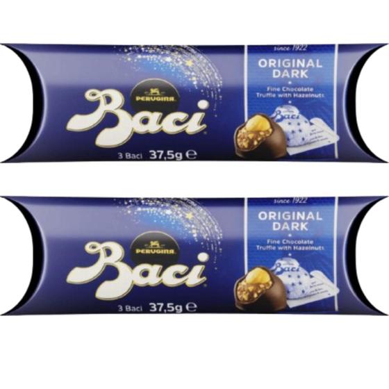 Imagem de Kit c/ 2 Caixas de Chocolate Italiano Baci Perugina Bombom Amargo 37,5 gramas c/ 3 Bombons