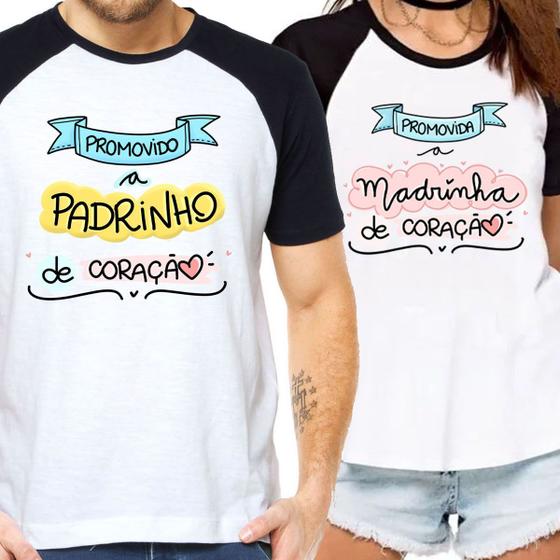 Imagem de Kit c/2 camisetas promovidos a pardinho madrinha do coração