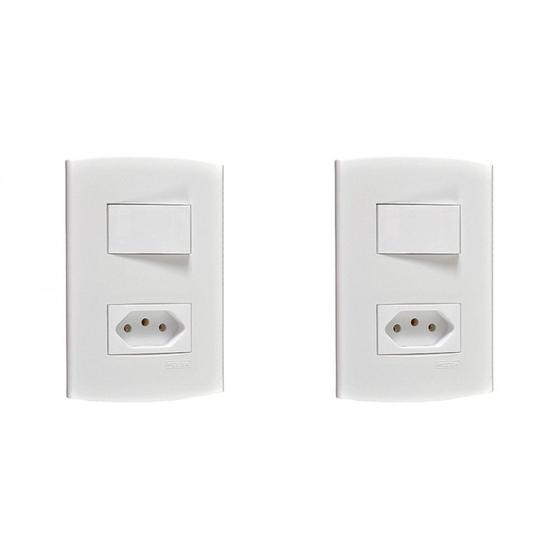 Imagem de Kit C/2 - Conjunto Peesa Alfa 1543A 1 Interruptor Sim.Tom...
