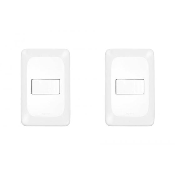 Imagem de Kit C/2 - Conjunto Pial Pop 4X2 Branco Com Placa (1Simple...