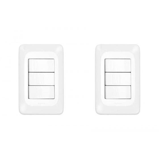 Imagem de Kit C/2 - Conjunto Pial Pop 4X2 Branco Com Placa (3Simple...