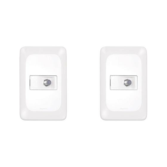 Imagem de Kit C/2 - Conjunto Pial Pop Conector P/Ant.Tv Lgx060 Branco