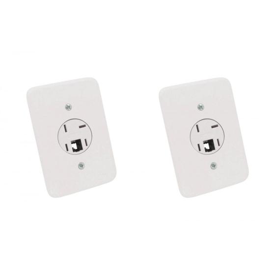 Imagem de Kit C/2 - Conjunto Radial Pollar 1402024 1Tomada Fone Rj11