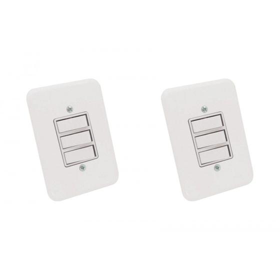 Imagem de Kit C/2 - Conjunto Radial Pollar 1901008 3 interruptores ...