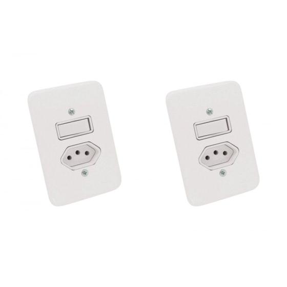 Imagem de Kit C/2 - Conjunto Radial Pollar 1901218 1S 1Tomada 20A